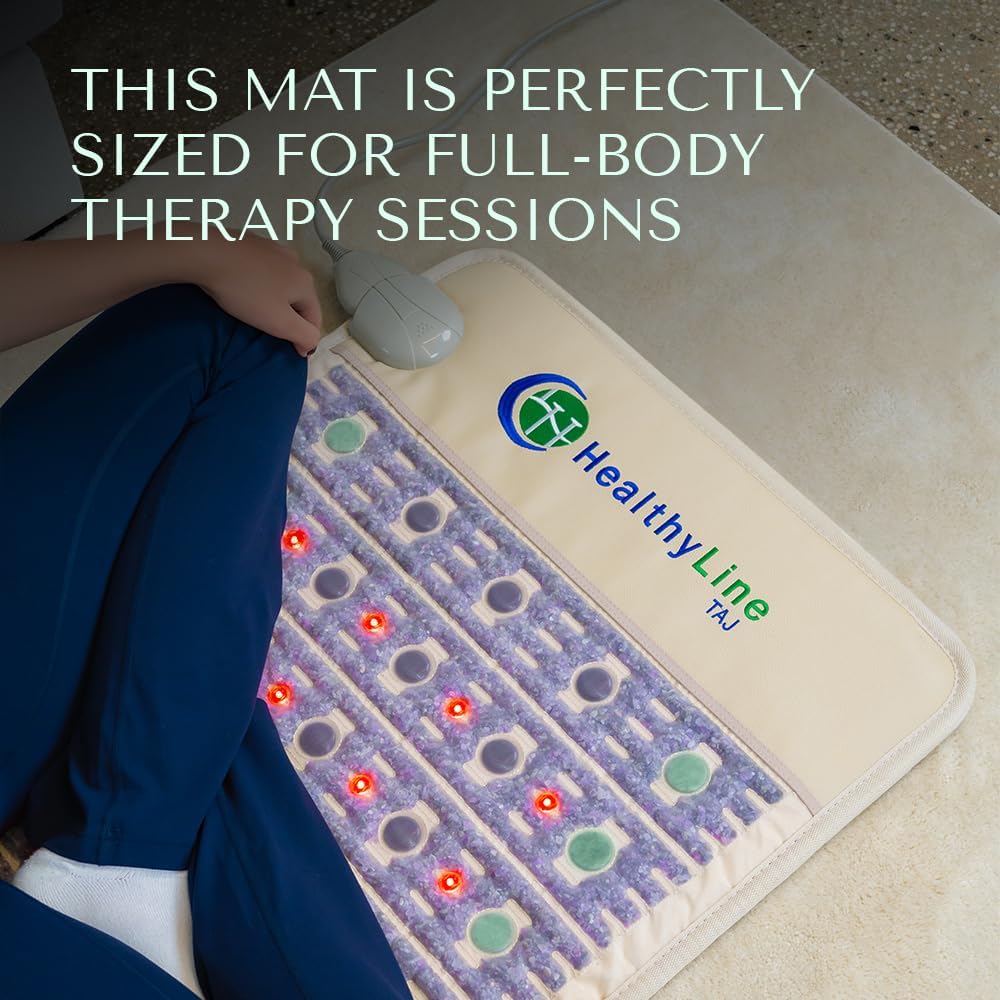 PEMF Advanced Far Infrared Full Body Heating Pad Biomat with Red Lights, Amethyst, Tourmaline & Jade 72"x24" Zevon