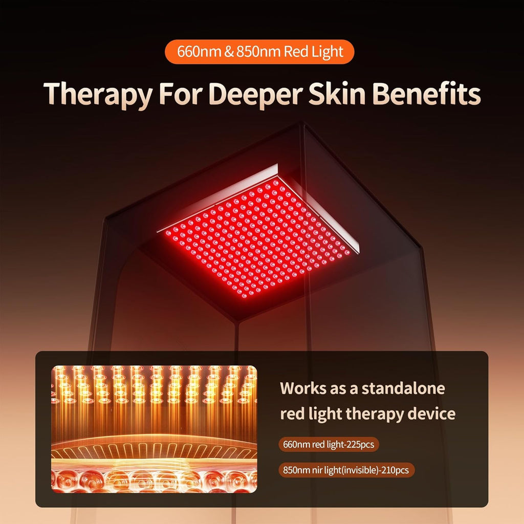 Viconor Portable Infrared Sauna Box with Red Light Therapy 5-Layer Waterproof Insulated 3L 1200W Steamer Zevon