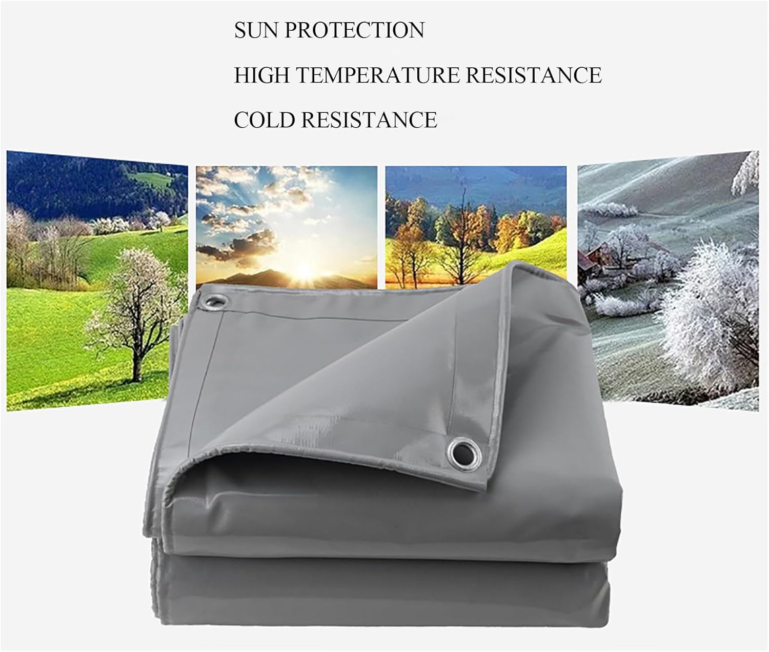 Heavy-Duty Waterproof Outdoor Sauna Tarp Tear-Resistant Double-Sided Coating Cover 78.74"x118.11" Zevon