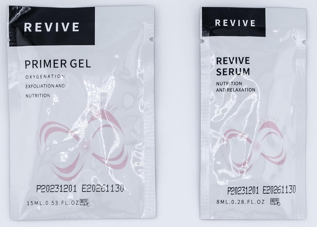 Revive Pods Oxygen Facial CO2 Therapy Set 6 Pods + 6 Primer Gels + 6 Serums After Treatment Zevon