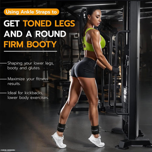 Comfortable Adjustable Ankle Straps for Cable Machines & Gym Workout Glute Kickbacks One Size Fits All Zevon