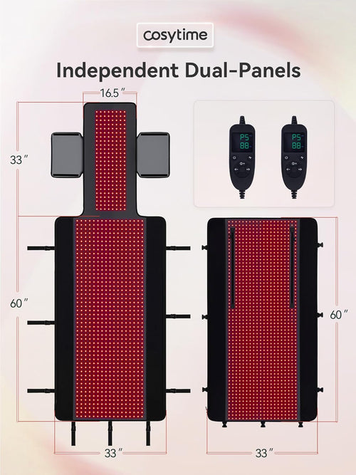 76"x33" Full Body Red Light Therapy Bag with Tri-Chip 8460 LED Matrix & Detachable Dual-Panels Zevon