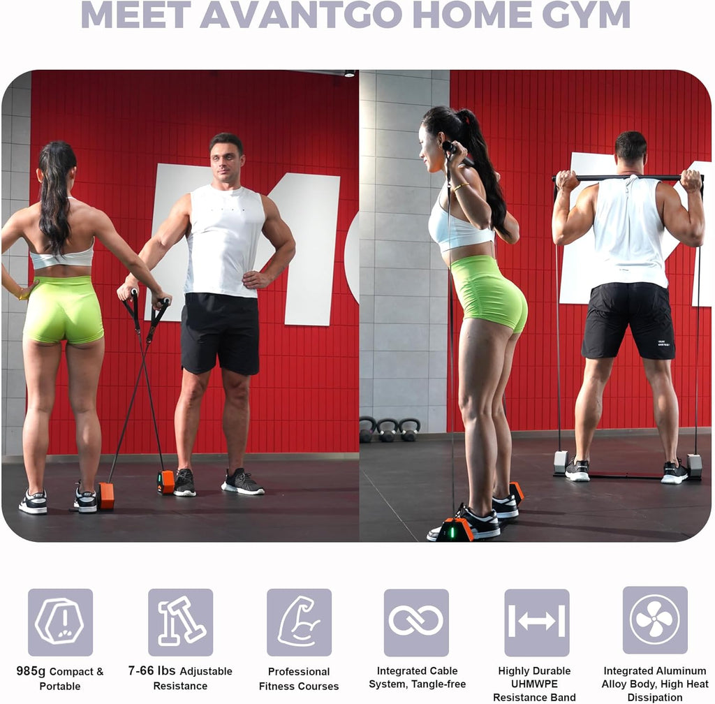 Multifunctional Portable Home Gym Cable Fitness Machine with Adjustable Resistance App & Bluetooth Connection Gray Zevon