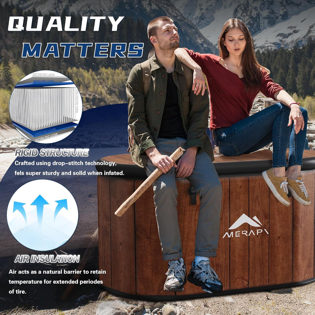 XL 170-Gallon Inflatable Cold Plunge Ice Bath Tub with Cushion Water Chiller Compatible for Athletes Home Recovery Zevon