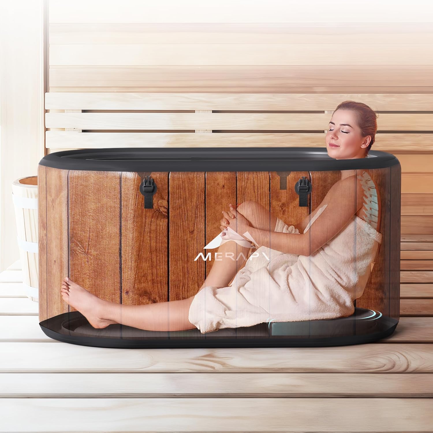 XL 170-Gallon Inflatable Cold Plunge Ice Bath Tub with Cushion Water Chiller Compatible for Athletes Home Recovery Zevon