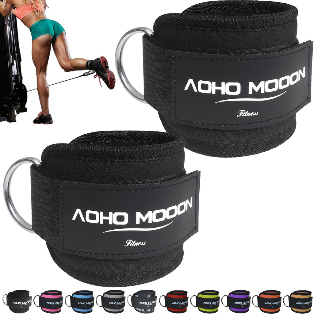 Comfortable Adjustable Ankle Straps for Cable Machines & Gym Workout Glute Kickbacks One Size Fits All Zevon