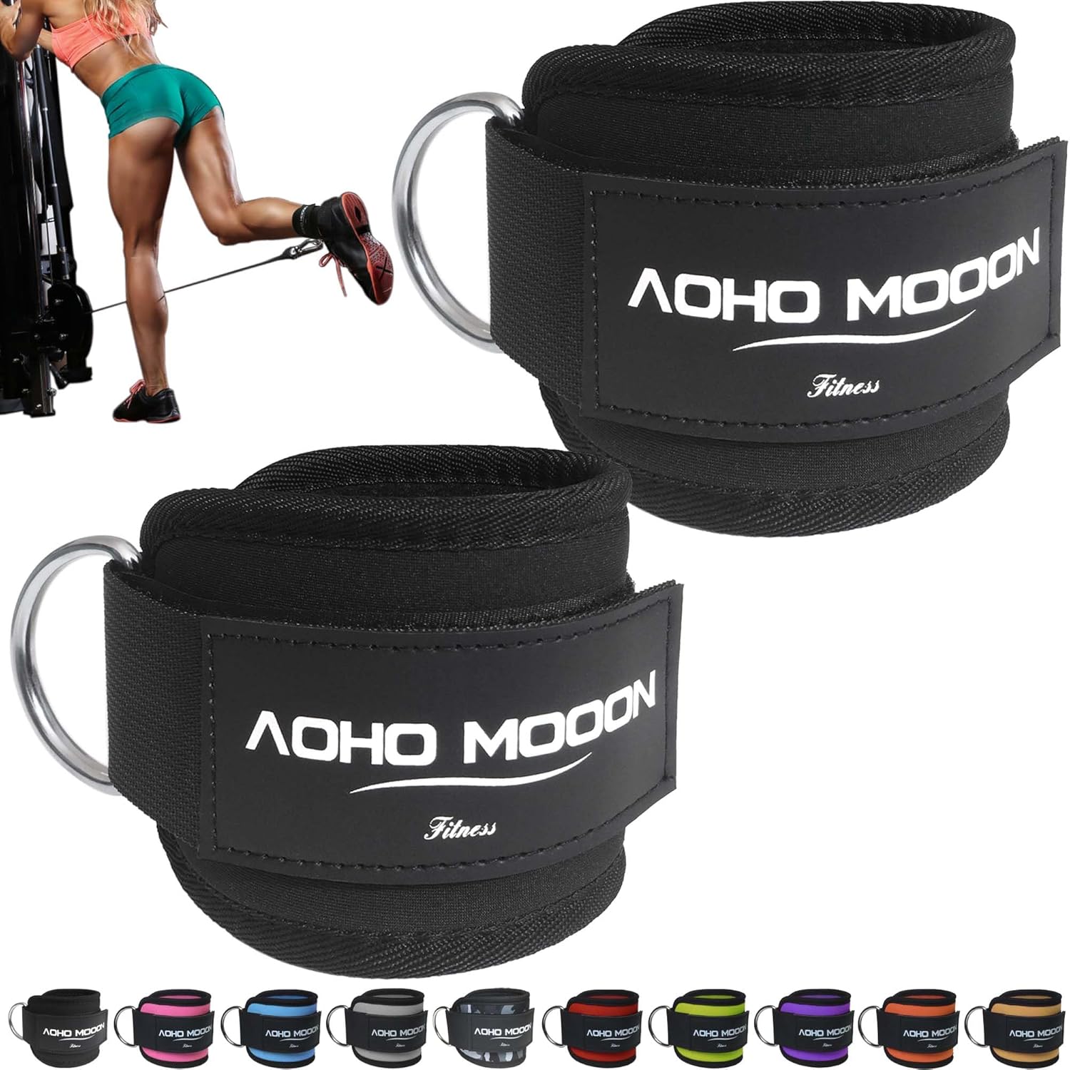 Comfortable Adjustable Ankle Straps for Cable Machines & Gym Workout Glute Kickbacks One Size Fits All Zevon