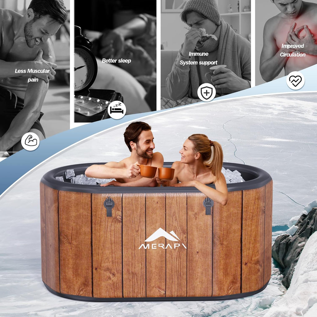 XL 170-Gallon Inflatable Cold Plunge Ice Bath Tub with Cushion Water Chiller Compatible for Athletes Home Recovery Zevon